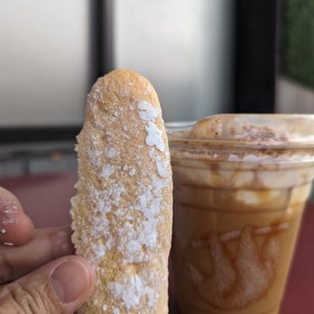 Take It Easy Roasters - One sip and I was in absolute heaven with this Tiramisu Latte!  Absolutely delicious!  It also comes with its own ladyfinger - Bakeries Near Me - Las Vegas, Nevada
