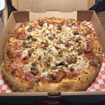 Buona Bora Pizza - 12" medium sausage pepperoni and mushroom. - Pizza Near Me - Houston, Texas