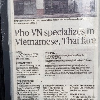 Pho Vn - A most glowing review by a professional eater - Vietnamese Near Me - Boynton Beach, Florida Pho Vn - A most glowing review by a professional eater - Vietnamese Near Me - Boynton Beach, Florida