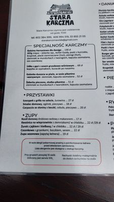 Menu photo 1 Stara Karczma Wisła, SL