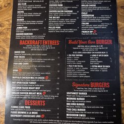 Backdraft Bar and Grille - Menu