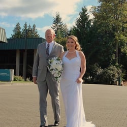 BellaRicco Artistry - My dad walking me down the isle last Sept. Thank you Tisha, I felt so beautiful and my friends and family said I looked stunning! I agree!