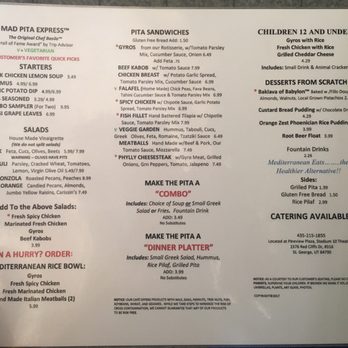 Mad Pita Express - Menu (September 2017) - Middle Eastern Near Me - St George, Utah Mad Pita Express - Menu (September 2017) - Middle Eastern Near Me - St George, Utah