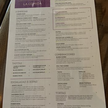 Isabel's Amor - Menu - Mexican Near Me - Gilbert, Arizona