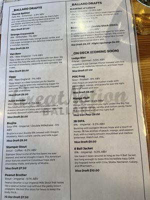 Menu photo 5 Great Notion Brewing - Ballard Seattle, WA Menu photo 5 Great Notion Brewing - Ballard Seattle, WA