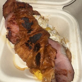 Gloria's Breakfast - Bacon, Ham, Egg & Cheese Croissant w/Strawberry Jam - Breakfast & Brunch Near Me - Kapaʻa, Hawaii Gloria's Breakfast - Bacon, Ham, Egg & Cheese Croissant w/Strawberry Jam - Breakfast & Brunch Near Me - Kapaʻa, Hawaii