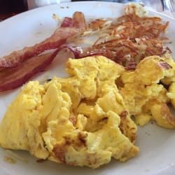 Denny's - I guess they didn't want me to get the full order of hash browns since they scraped half of the order off my plate.