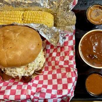 Big B’s Texas BBQ - Ultimate Bbq Sandwich with Corn On The Cob , Bbq Beans , and Spicy Bbq Sauce - Barbeque Near Me - Las Vegas, Nevada Big B’s Texas BBQ - Ultimate Bbq Sandwich with Corn On The Cob , Bbq Beans , and Spicy Bbq Sauce - Barbeque Near Me - Las Vegas, Nevada