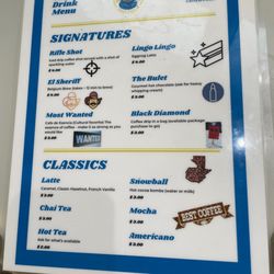 Cafe Kape Panaderia - Coffee menu