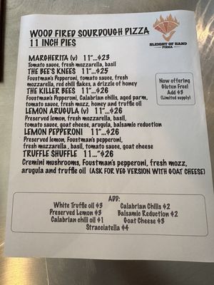Menu photo 1 Sleight of Hand Pizza Soquel , CA Menu photo 1 Sleight of Hand Pizza Soquel , CA