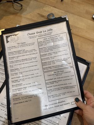Menu photo 3 Cheese Shop La Jolla, CA