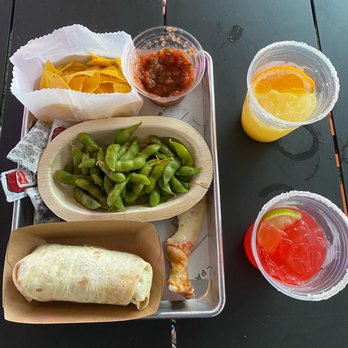 Boxi Park - "Chick"Pea and Cauliflower Wrap Tropical Passion Margarita Classic Margarita Spicy Edamame Chips and Salsa Azteca Park Pizza Cheese pizza - Bars Near Me - Orlando, Florida Boxi Park - "Chick"Pea and Cauliflower Wrap Tropical Passion Margarita Classic Margarita Spicy Edamame Chips and Salsa Azteca Park Pizza Cheese pizza - Bars Near Me - Orlando, Florida