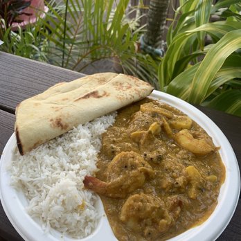 Cafe Turmeric - Coconut shrimp curry, and naan. - Indian Near Me - Hanalei, Hawaii Cafe Turmeric - Coconut shrimp curry, and naan. - Indian Near Me - Hanalei, Hawaii