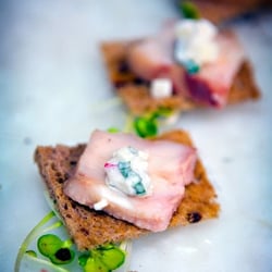 Joshua Charles Catering - House smoked sturgeon with apple mint caviar