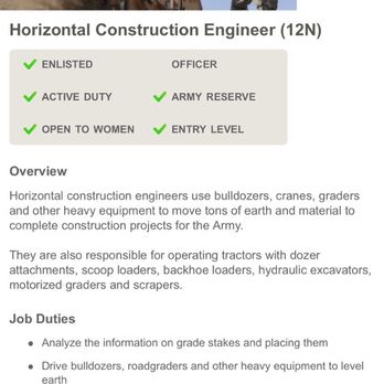 US Army Recruiting Office - Horizontal construction engineer - Public Services & Government Near Me - North Richland Hills, Texas US Army Recruiting Office - Horizontal construction engineer - Public Services & Government Near Me - North Richland Hills, Texas