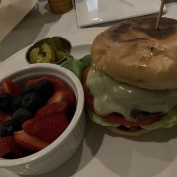 Stallion Restaurant - An 8oz cheeseburger and fruit. - New American Near Me - Wellington, Florida Stallion Restaurant - An 8oz cheeseburger and fruit. - New American Near Me - Wellington, Florida