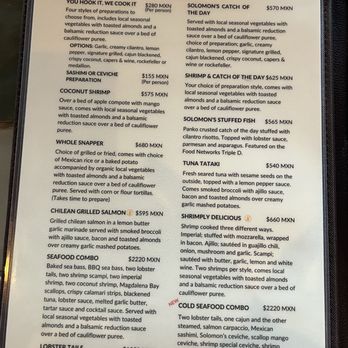 Solomon's Landing - Menu - Seafood Near Me - Cabo San Lucas, BCS