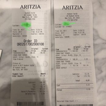 Aritzia - Proof of my purchase from here - Accessories Near Me - New York, New York