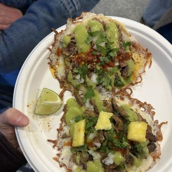 Los Sapos Tacos - Birria(top) an Tijuana style pastor(bottom) tacos - Mexican Near Me - Vancouver, British Columbia Los Sapos Tacos - Birria(top) an Tijuana style pastor(bottom) tacos - Mexican Near Me - Vancouver, British Columbia