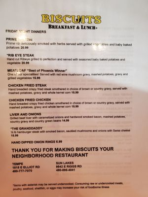 Menu photo 1 Biscuits Tempe, AZ