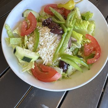 Demetris Woodstone Taverna - Flavorless Greek Salad - Mediterranean Near Me - Edmonds, Washington Demetris Woodstone Taverna - Flavorless Greek Salad - Mediterranean Near Me - Edmonds, Washington