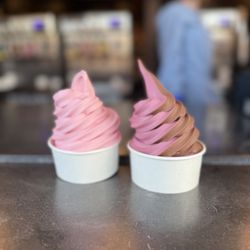 Swirls on the Water - Strawberry Dole Whip & Cherry Swirled with Chocolate Soft Serve