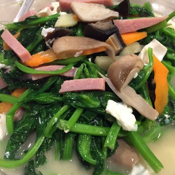 Fortune Garden - Pea vine with century egg - Seafood Near Me - Seattle, Washington