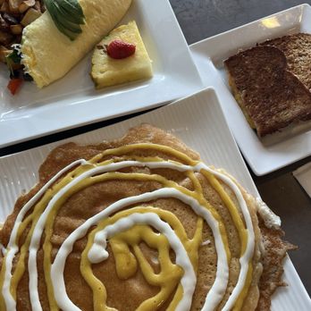 Moena Café - Pancake of the month: lilikoi mochi pancake, keiki grilled cheese & veggie omelet - Cafes Near Me - Honolulu, Hawaii Moena Café - Pancake of the month: lilikoi mochi pancake, keiki grilled cheese & veggie omelet - Cafes Near Me - Honolulu, Hawaii