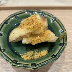 Komatsubaki - Tempura white asparagus amuse boucher
