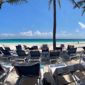 Catalonia Royal Tulum - Beach area with plenty of beach chairs - Hotels Near Me - Xpu Ha, ROO