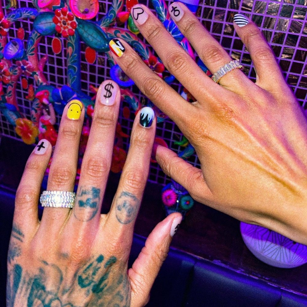 Custom nail designs, hands