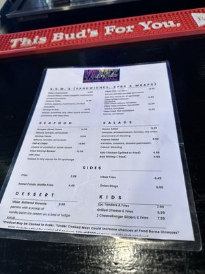 Menu photo 3 Vibez Bar & Grill Kannapolis, NC Menu photo 3 Vibez Bar & Grill Kannapolis, NC