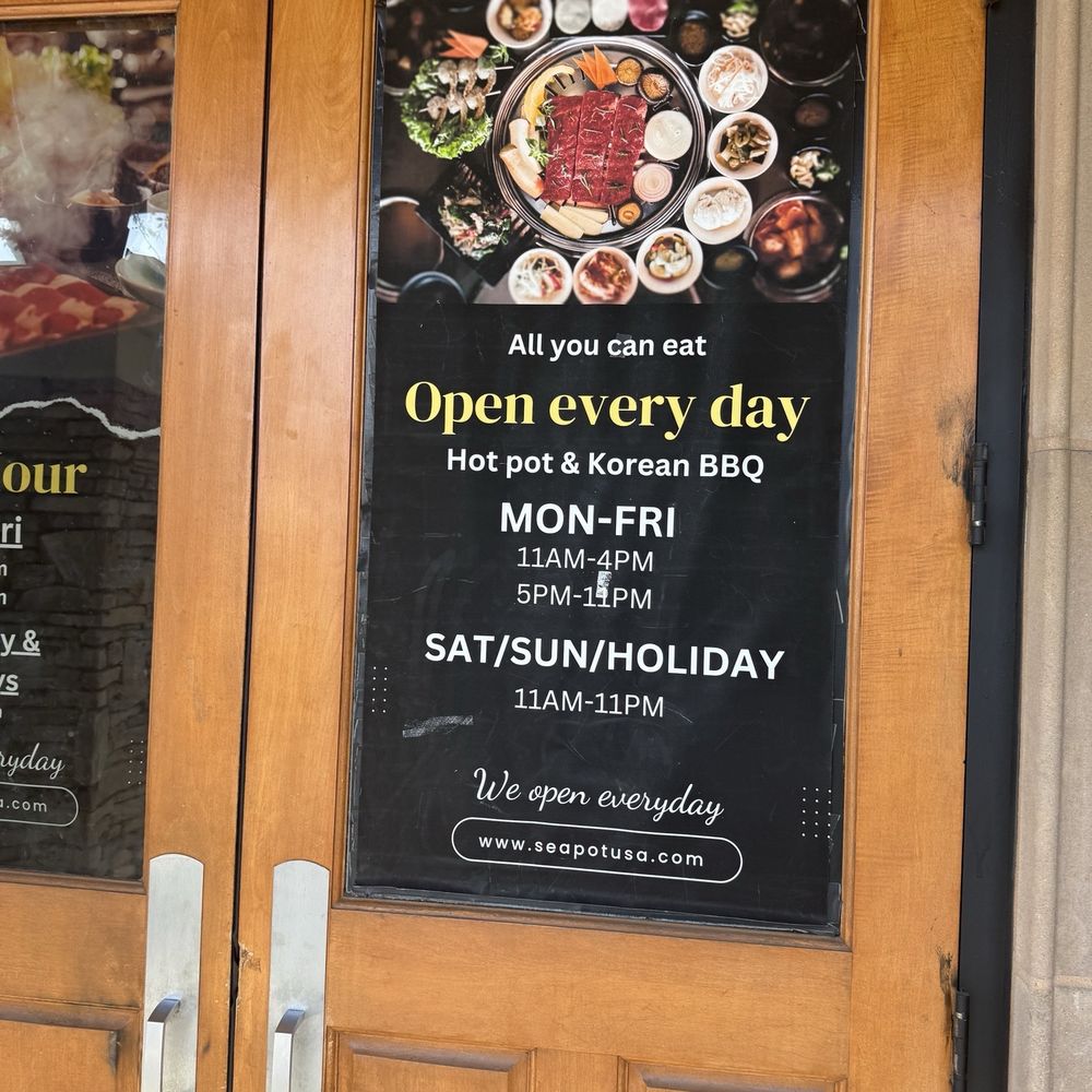 Seapot - Front door hours as of 1/10/26 - Asian Fusion Near Me - Sacramento, California Seapot - Front door hours as of 1/10/26 - Asian Fusion Near Me - Sacramento, California