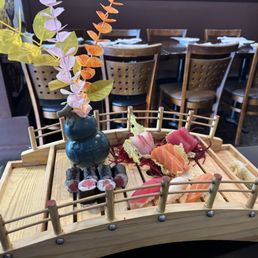 This is the sushi sashimi lunch combo. Only $16.95 and comes with soup and salad!! Delicious!