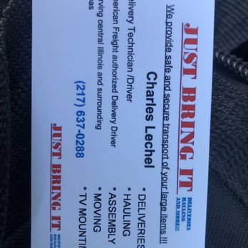 JUST BRING IT  - Business card - Movers Near Me