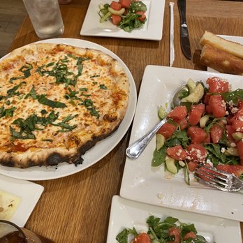 Quattro Caffe - Watermelon Salad and the loved marghrite Pizza . - Italian Near Me - Costa Mesa, California Quattro Caffe - Watermelon Salad and the loved marghrite Pizza . - Italian Near Me - Costa Mesa, California