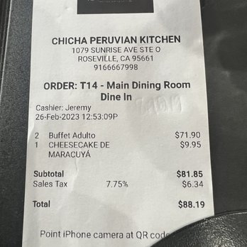 Chicha Peruvian Kitchen - Rip off. - Peruvian Near Me - Roseville, California
