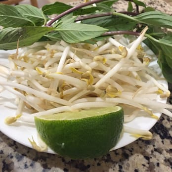 Pho Fula - Lime, green stuff? and beansprouts? (Not too sure) lol - Vietnamese Near Me - La Habra, California