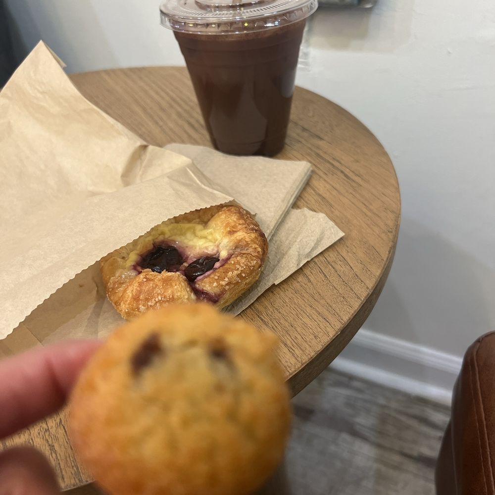 Artisan Cafe - Cherry danish, mini muffin and Iced americano - Coffee & Tea Near Me - New York, New York