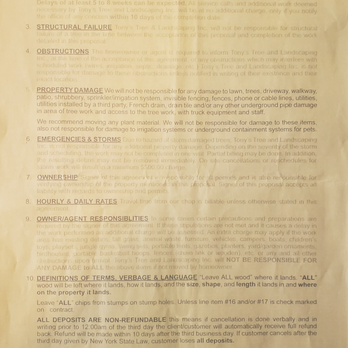 Tony's Tree and Landscaping - the bill of rights - Tree Services Near Me - Cheektowaga, New York