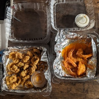 Angie's Seafood - Appetizers: Calamari and buffalo shrimp - Seafood Near Me - Baltimore, Maryland