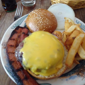 Peter Luger - Possibly the greatest cheeseburger of all time!  Bacon and fries on the side.  Absolutely delicious. - Steakhouses Near Me - Brooklyn, New York