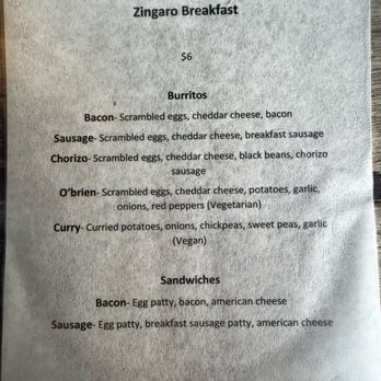 Caffe Zingaro - Menu - Desserts Near Me - Seattle, Washington