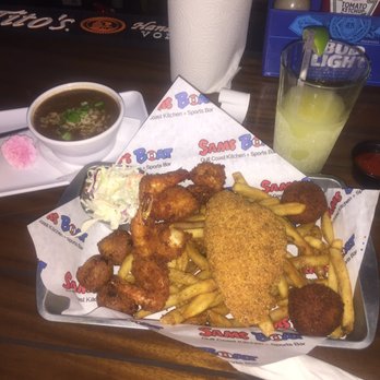 Sam's Boat - Really enjoyed the gumbo and fried fish and shrimp plate - Sports Bars Near Me - Cypress, Texas Sam's Boat - Really enjoyed the gumbo and fried fish and shrimp plate - Sports Bars Near Me - Cypress, Texas