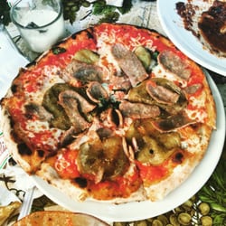 Giovanni's Inn - Sausage and grilled eggplant pizza, summer Wednesday pizza night