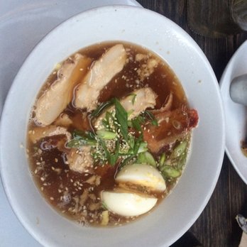 Far Bar - Pork Belly Ramen, broth too salty for me :( - Asian Fusion Near Me - Los Angeles, California