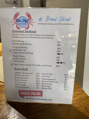 Menu photo 2 Sho Nuff Seafood Durham, NC Menu photo 2 Sho Nuff Seafood Durham, NC