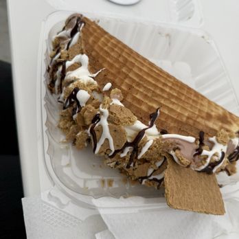 Mega Kone - S'mores taco - Ice Cream & Frozen Yogurt Near Me - Rensselaer, New York Mega Kone - S'mores taco - Ice Cream & Frozen Yogurt Near Me - Rensselaer, New York