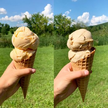 Scoops By The Dozen - Peach or Salted Caramel? - Ice Cream & Frozen Yogurt Near Me - Hoosick Falls, New York Scoops By The Dozen - Peach or Salted Caramel? - Ice Cream & Frozen Yogurt Near Me - Hoosick Falls, New York