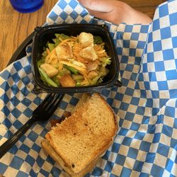 Corner Clubhouse - Make your own meal salad and bacon grill cheese.